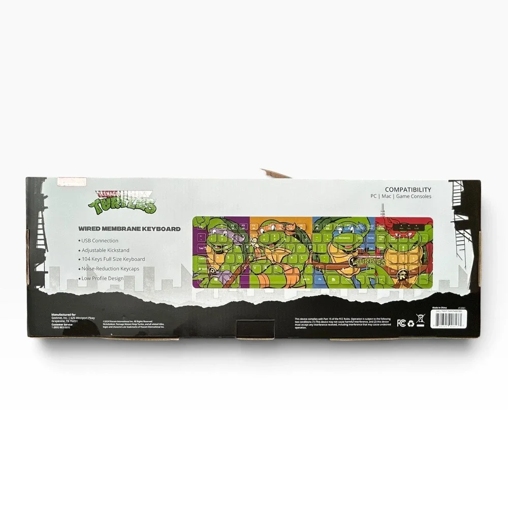 Teenage Mutant Ninja Turtles Wired Membrane Keyboard Full Size NEW